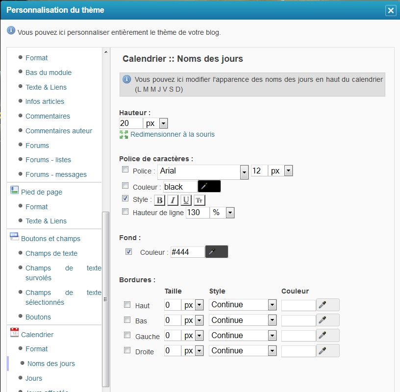 Exemple de thème à l'usage des débutants