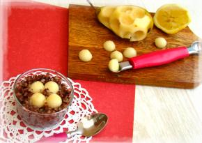 PERLES DE KONJAC AU CHOCOLAT ET BILLES DE POIRES