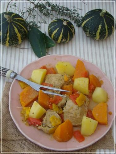 VEAU AUX POIVRONS ET PATATE DOUCE AU THERMOMIX