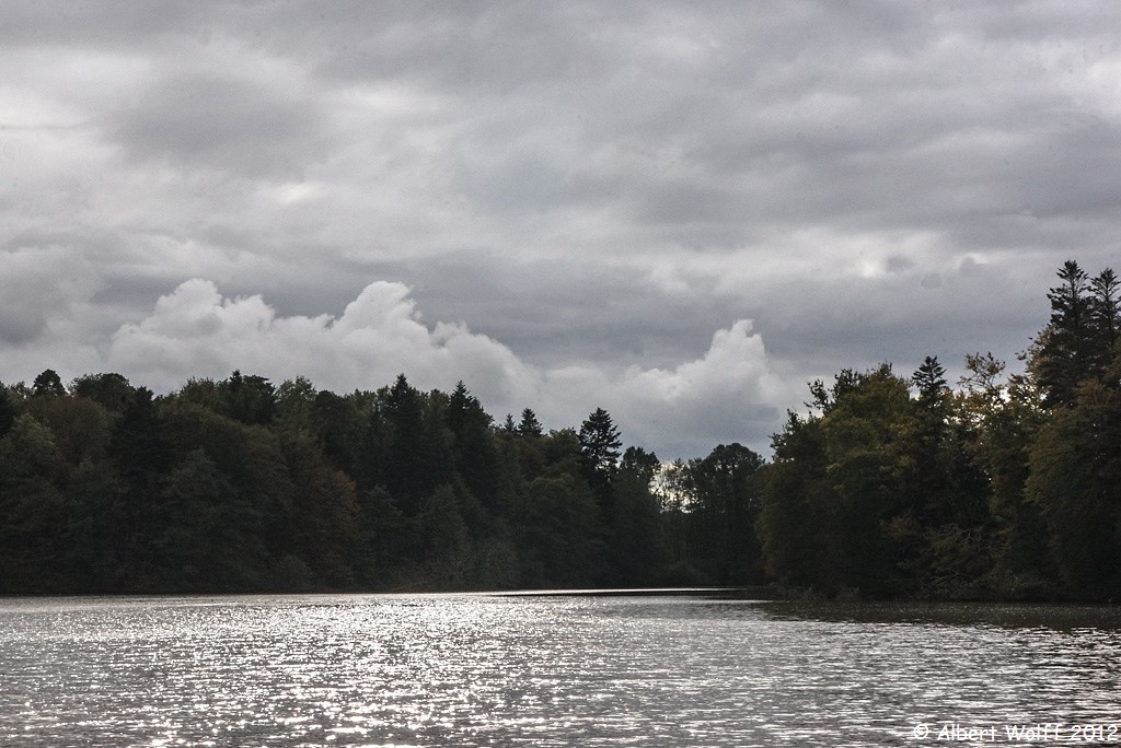 Nuages sur l'étang