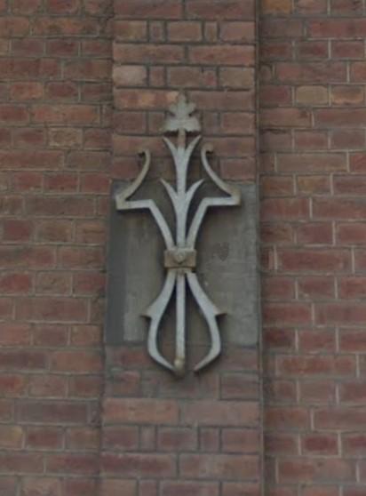 Détail du Temple de Jemeppe, façade Rue des Tomballes