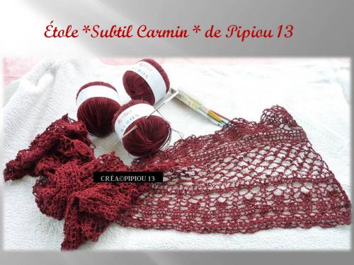 Mon étole " Subtil Carmin"