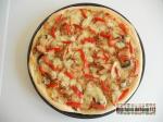Pizza blanche : poulet / moutarde / champignons / poivron /mozzarella