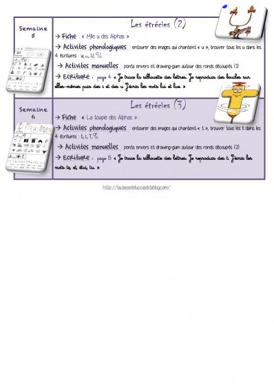 Programmation écriture GS période 3