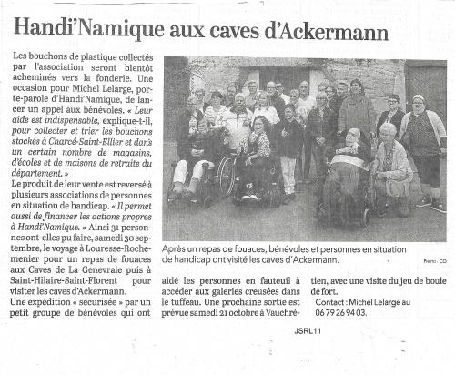 Article paru sur le Courrier de l'ouest le 03/10/23