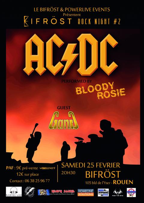BIFRÖST ROCK NIGHT #2 - BLOODY ROSIE & GANG en concert à Rouen en Février