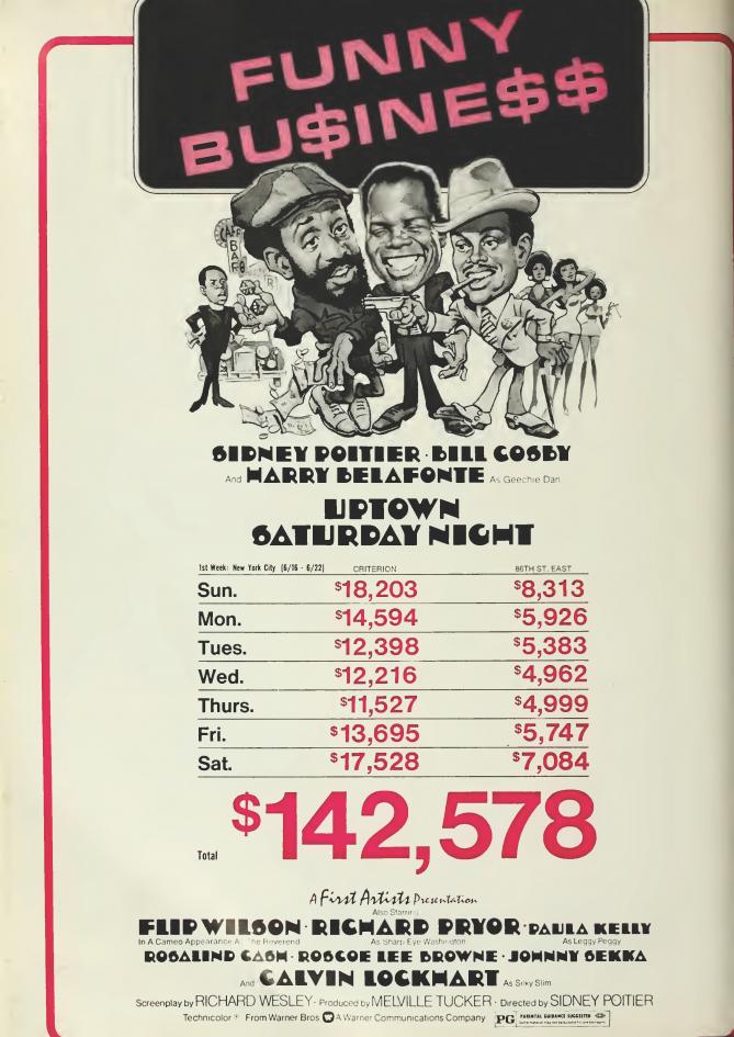 UPTOWN SATURDAY NIGHT  BOX OFFICE USA 1974