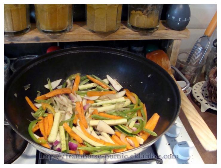 Blanc de poulet aux légumes au WOK