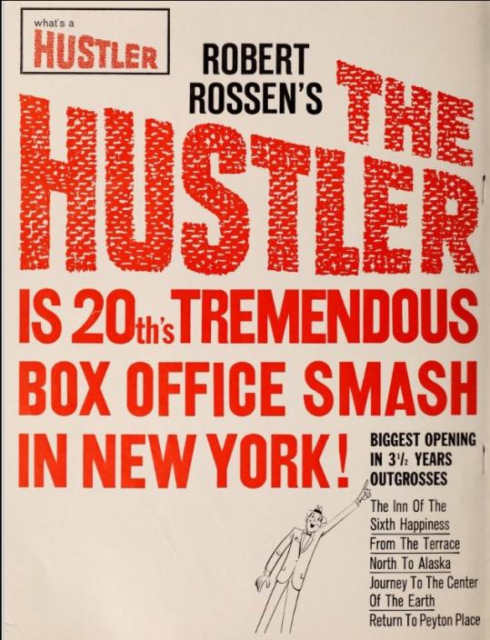 THE HUSTLER BOX OFFICE USA 1961