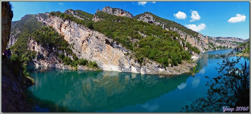 Randonnée au Congost de Mont-Rebei : panoramas sur la rivière Noguera Ribagorçana avant l'entrée dans le Congost (Gorge) - Aragon/Catalogne - Espagne