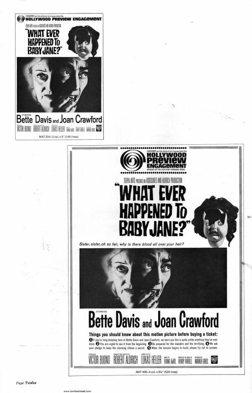 QU'EST-IL ARRIVE A BABY JANE (1962) PRESSBOOK 