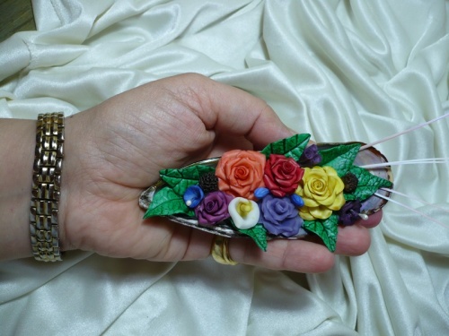 Coquille et petites fleurs