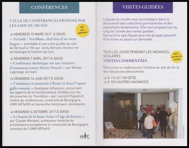 Le programme de la saison 2017 au Musée du pays Châtillonnais-trésor de Vix a été présenté ...