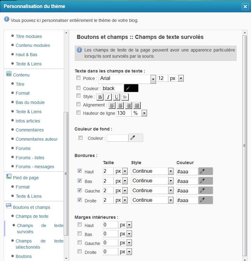 Exemple de thème à l'usage des débutants