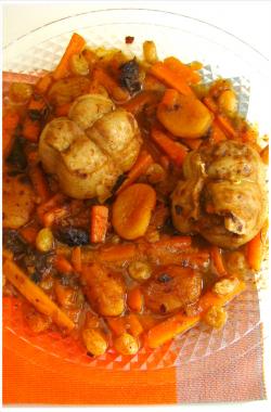 PAUPIETTES DE VEAU AUX FRUITS SECS