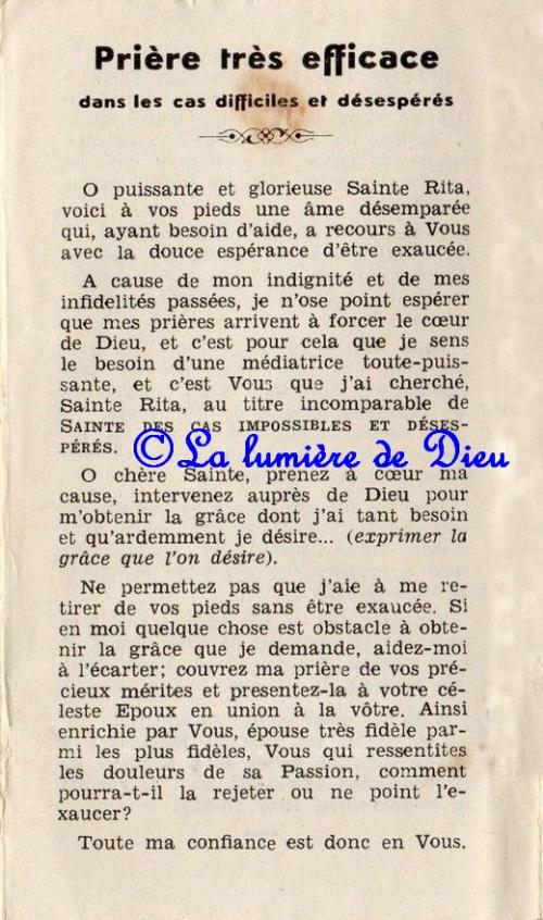 Prière très efficace dans les cas difficiles et désespérés