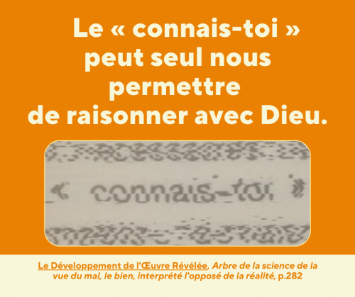 Le Développement de l'Œuvre Révélée, Arbre de la science de la vue du mal, le bien, interprété l'opposé de la réalité (p.282)