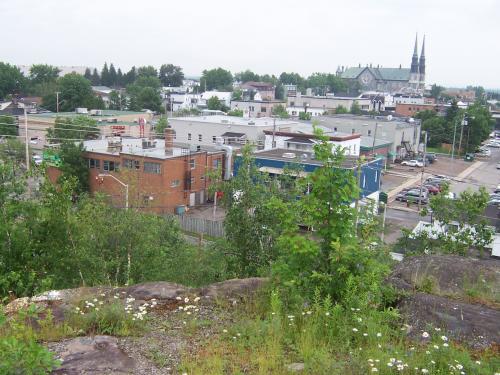 Une vue sur le centre-ville de Jonquière en juillet 2008