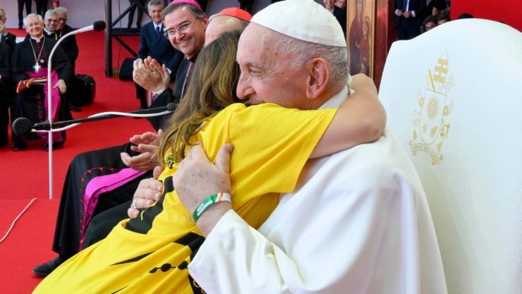 Rencontre avec les volontaires des JMJ, le dimanche 6 août.