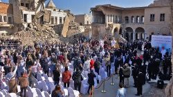 Le Pape François lors de sa visite à Mossoul en mars 2021. 