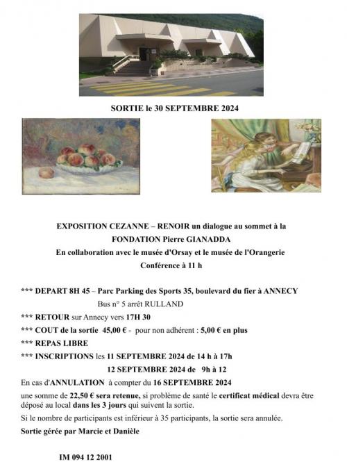 sortie Gianada 30 septembre 2024