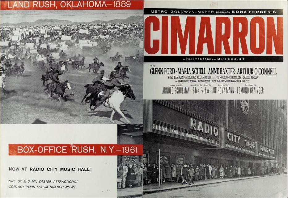 CIMARRON BOX OFFICE USA 1961