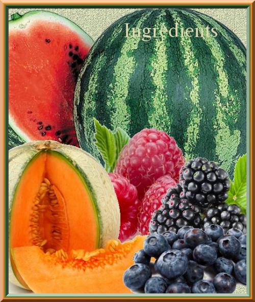 Tarte pastèque-melon-fruits rouges