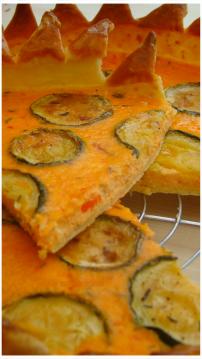 TARTE AU FROMAGE FRAIS,POIVRON ET COURGETTE