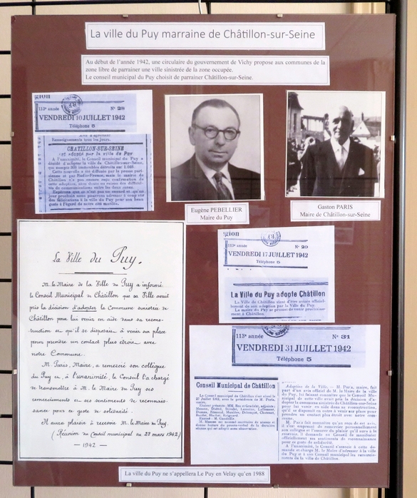 Une exposition photographique, réalisée par les Amis du Châtillonnais, a rappelé l'amitié  qui unit la Ville du Puy et Châtillon-sur-Seine