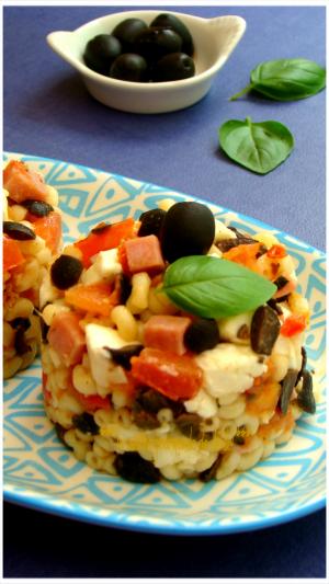 TIMBALE DE COQUILLETTES AU BASILIC,Weight Watchers"