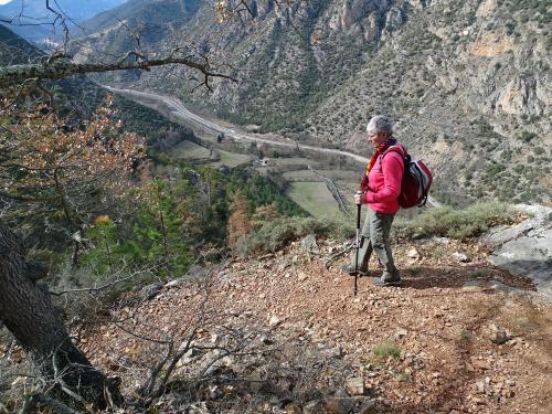 Les Tours à signaux et la carrière de marbre de Badabanys depuis Villefranche-de-Conflent.