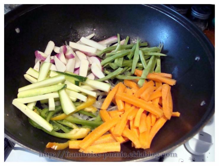 Blanc de poulet aux légumes au WOK