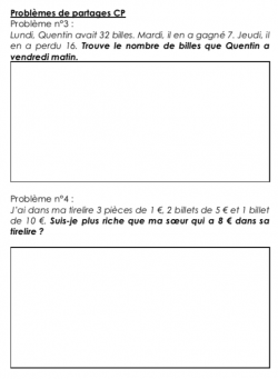 Maths CP Période 5 (2021/2022) sans fichier
