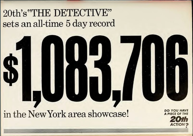 THE DETECTIVE BOX OFFICE USA 1968
