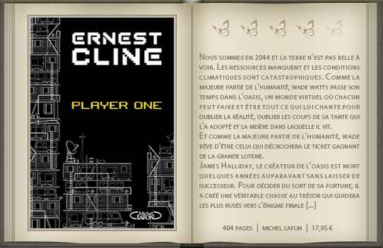 « Player one » de Ernest Cline