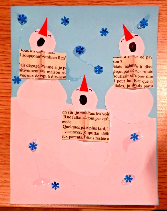 De très belles cartes de vœux pour les fêtes ont été confectionnées à la médiathèque Victorine de Castenay...