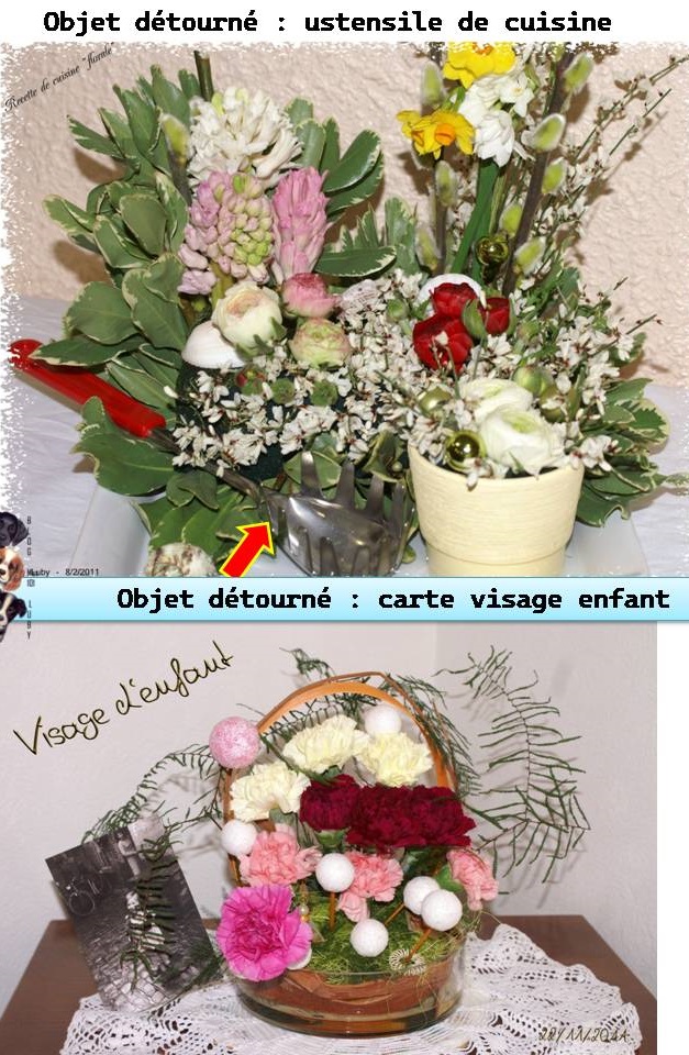 Objets détournés dans mes compositions florales (1/2)