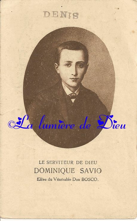 Saint Dominique Savio. Disciple de saint Jean Bosco († 1857)