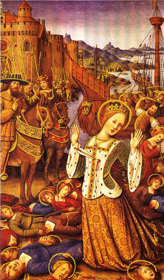 Sainte Ursule et ses compagnes, onze mille vierges martyres à Cologne (4ème s.)