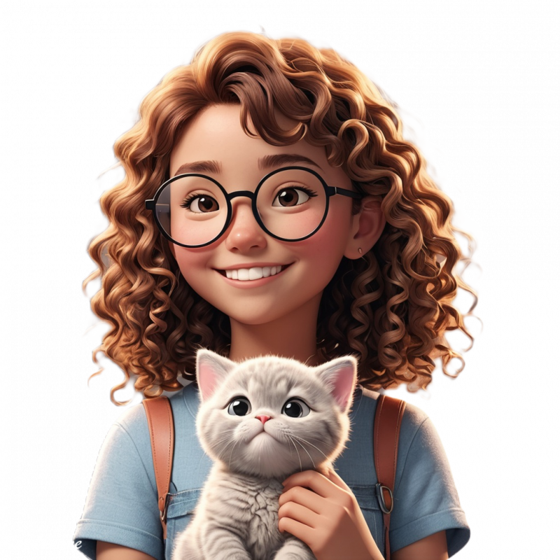 Tube Fillette et son chaton (Toon IA)