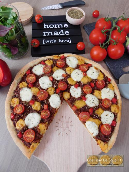 Pizza bolognaise végétale
