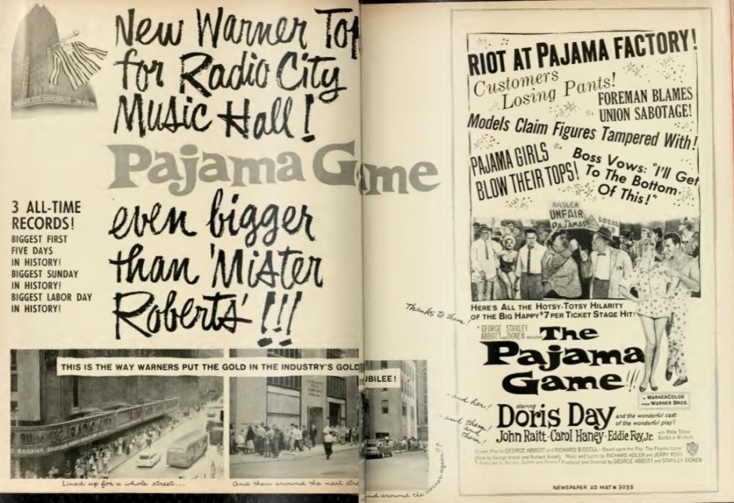 THE PYJAMA GAME BOX OFFICE 1957