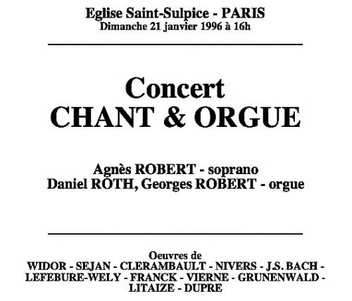 Concert St Sulpice 1996