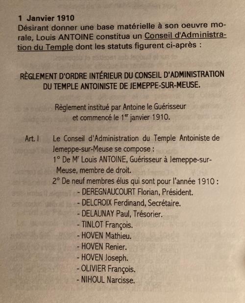 Conseil d'Administration du Temple (1910)