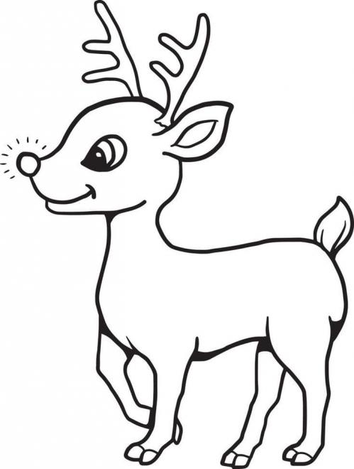 Coloriage Rodolphe le renne au nez rouge - 100 pages à colorier