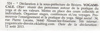Parution au Journal Officiel