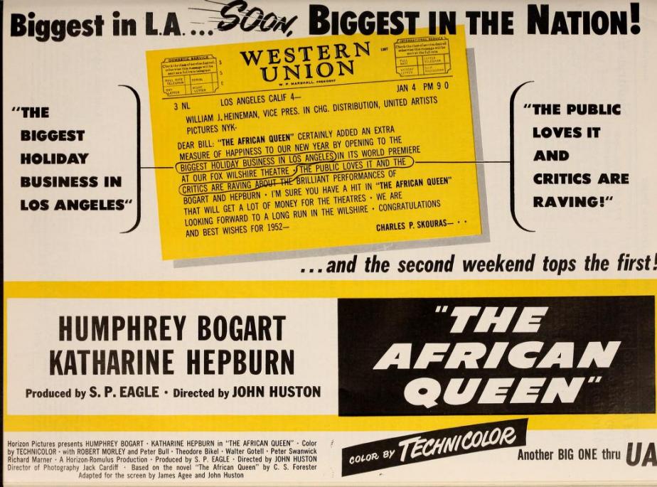 BOX OFFICE USA DU 19 FEVRIER 1952 AU 25 FEVRIER 1952