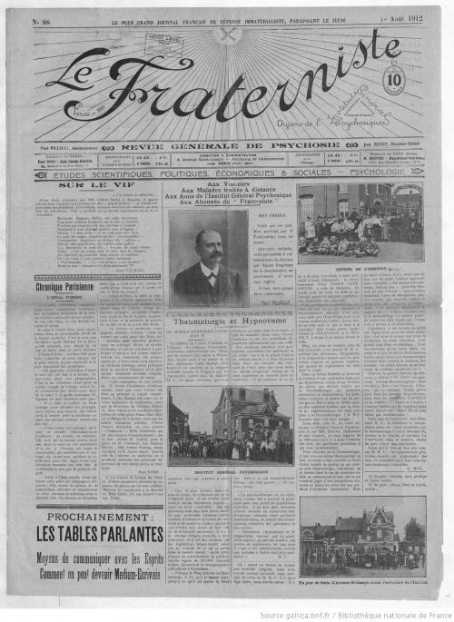 Thaumaturgie et Hypnotisme (Le Fraterniste, 1 août 1912)