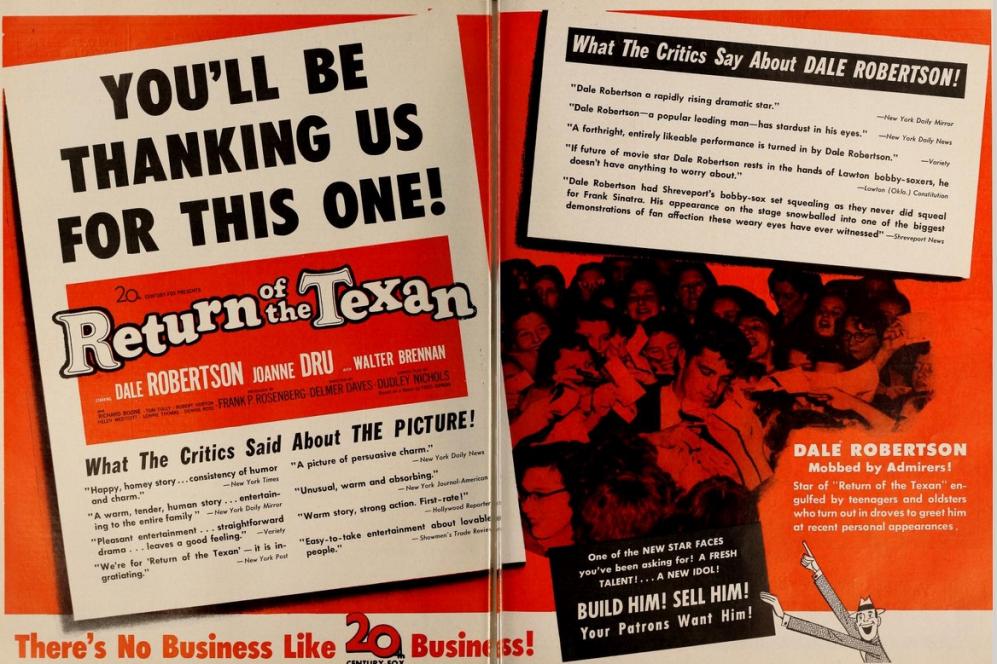RETURN OF THE TEXAN  BOX OFFICE USA 1952