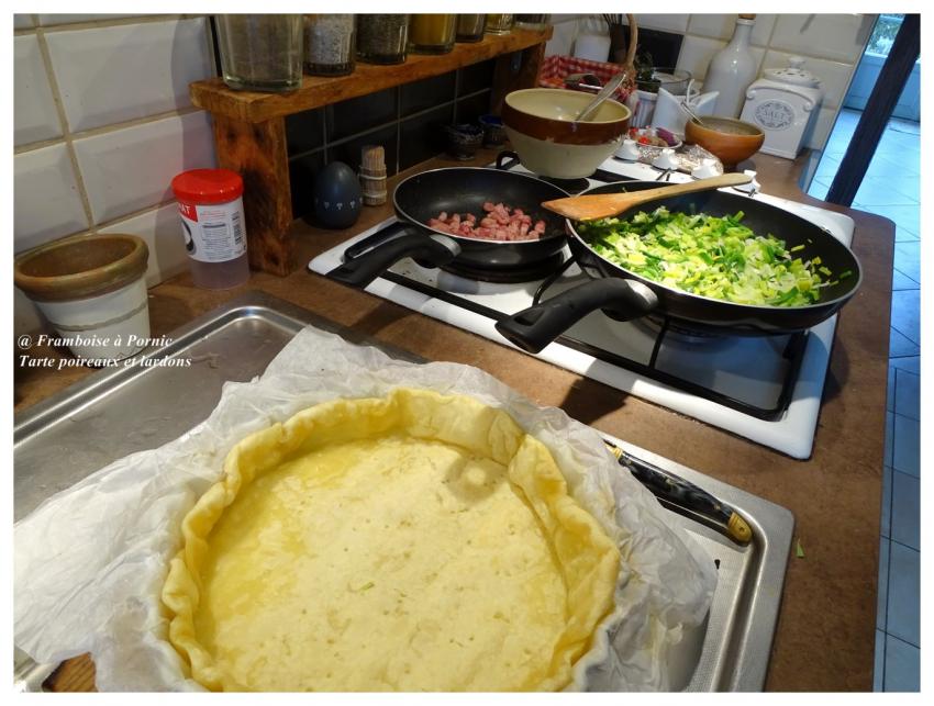 Tarte aux poireaux et lard maigre